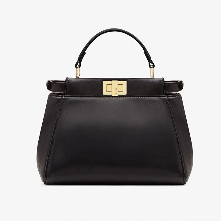 Cheap Fendi Iconic Handbag Nappa Leather Black In Mini Peekaboo 0817
